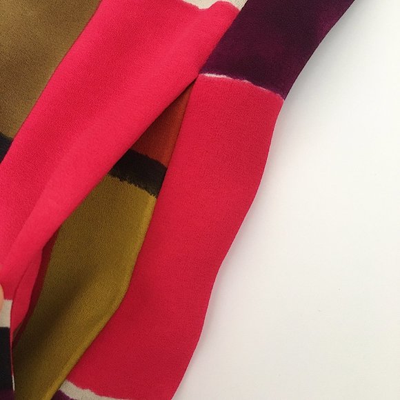 Ann Taylor LOFT Watercolor Geometric Colorblock Mondrian Print Shift Dress - Picture 7 of 8